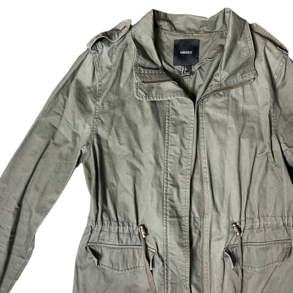 Drawstring Utility Jacket with Pockets - Picture 7 of 8